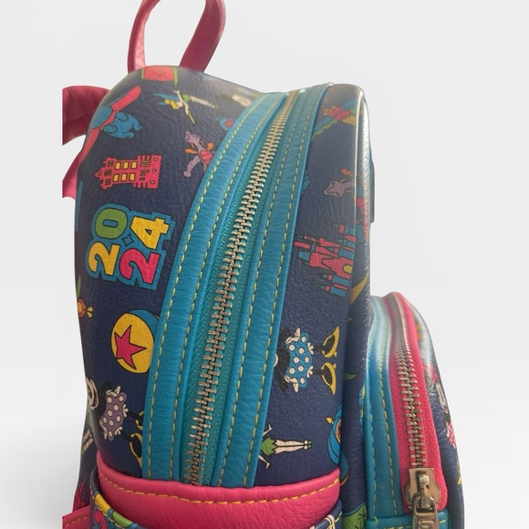 Disney Parks 2024 Loungefly Mini Backpack Mickey Minnie AOP NWT - Picture 4 of 14
